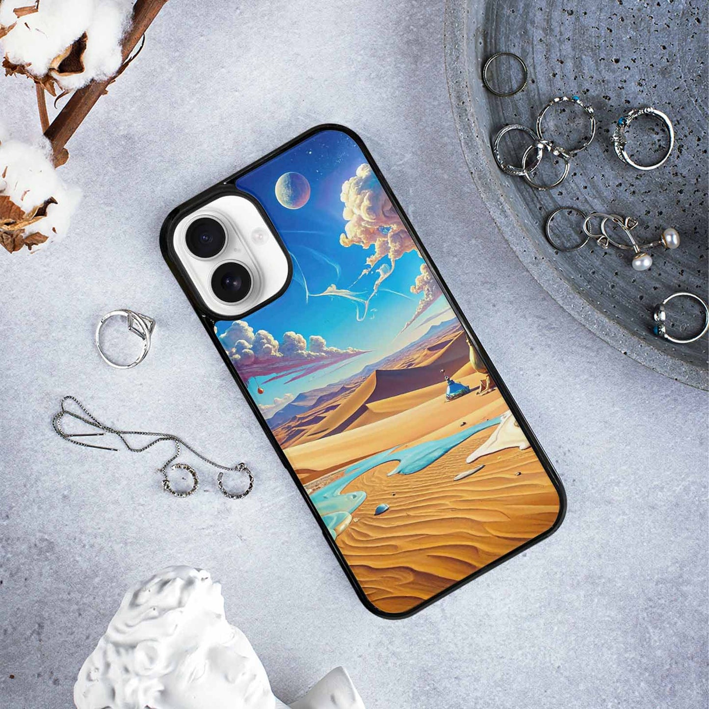 iPhone 16 Plus Case — Surrealist Desert Dreamscape Custom, Custom Print Case Cover