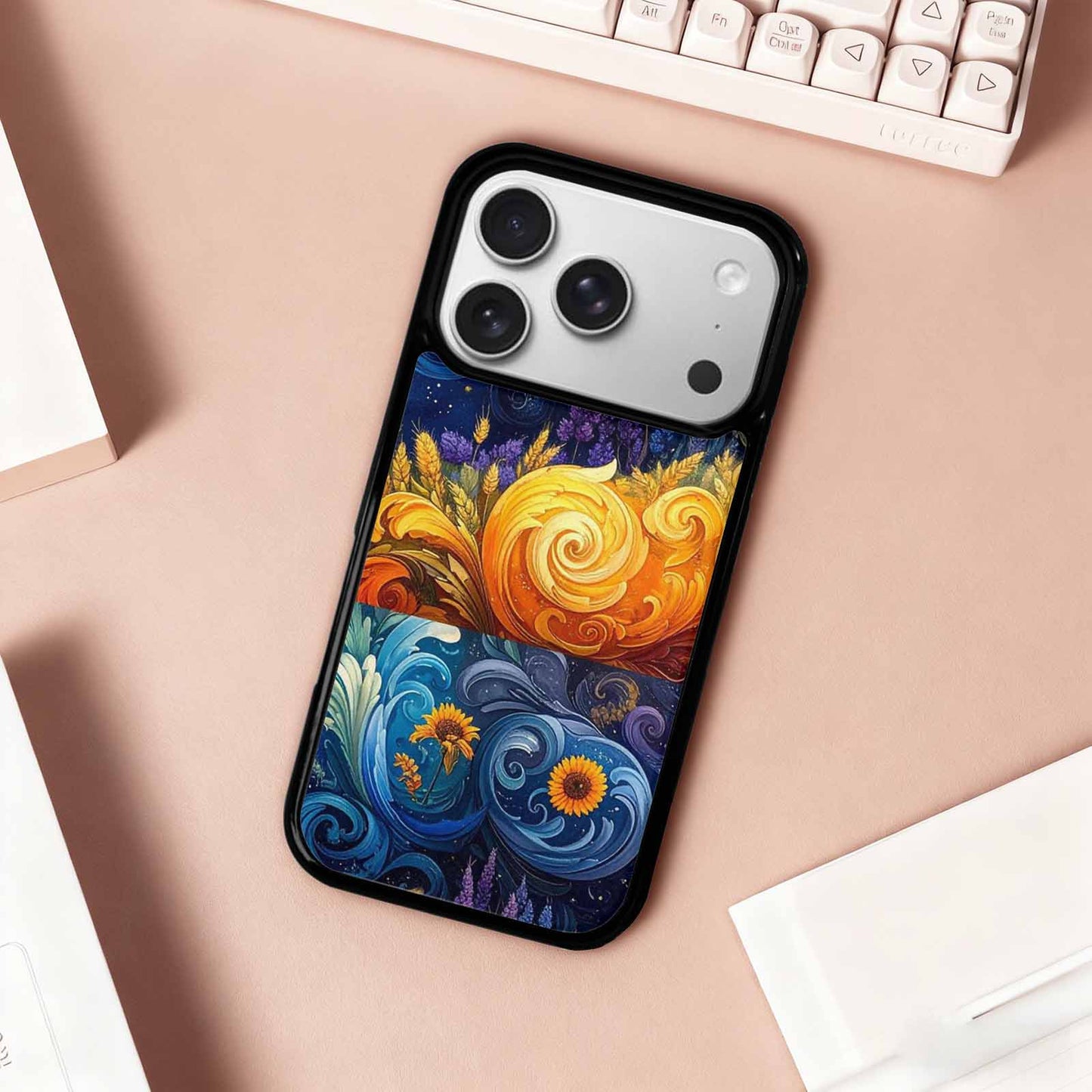 iPhone 17 Pro Case — Small Van Gogh Style Swirl Galaxy, Custom Made Phone Cover