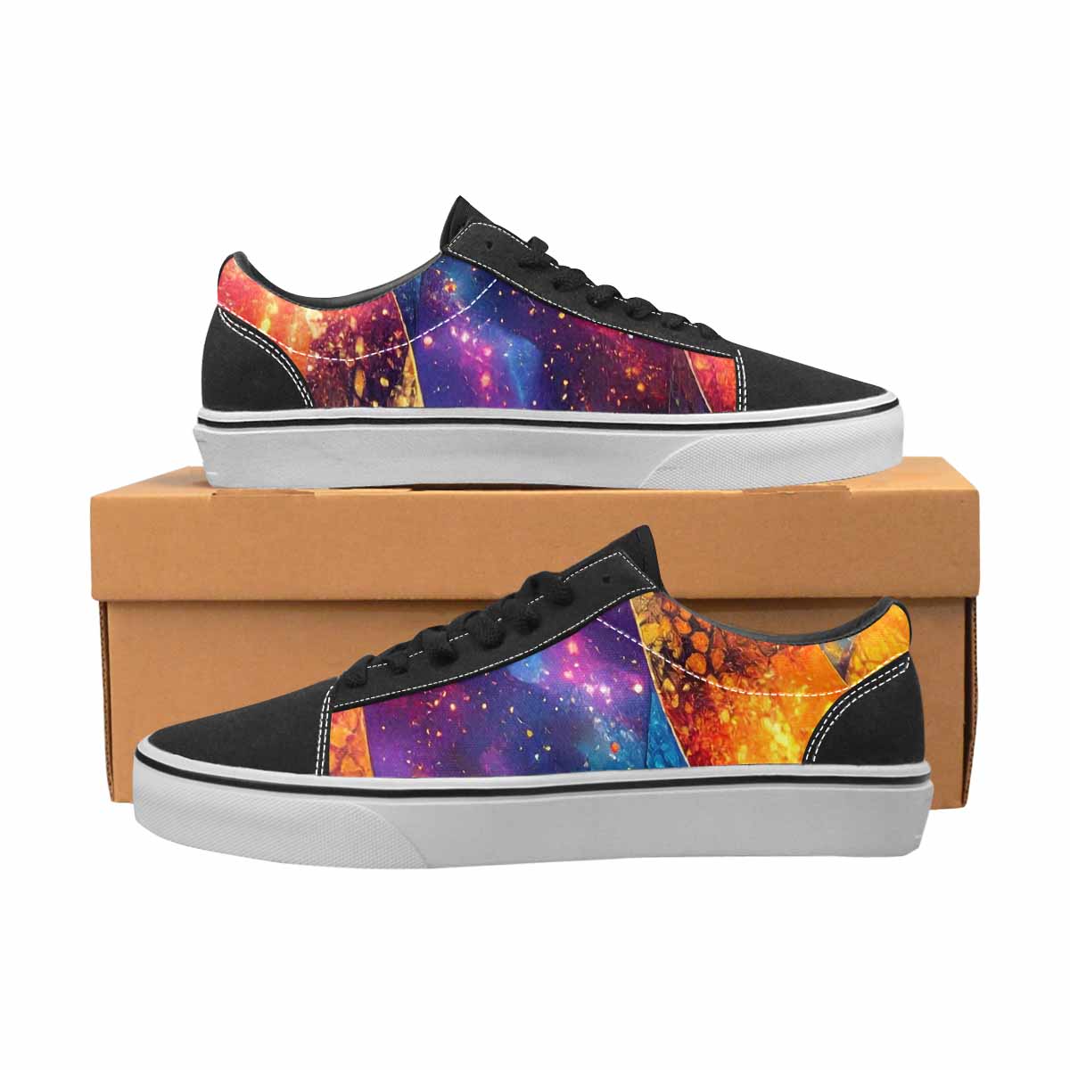 WOMEN'S Galaxy Snake Print Canvas Lace-Up Grunge Sneakers