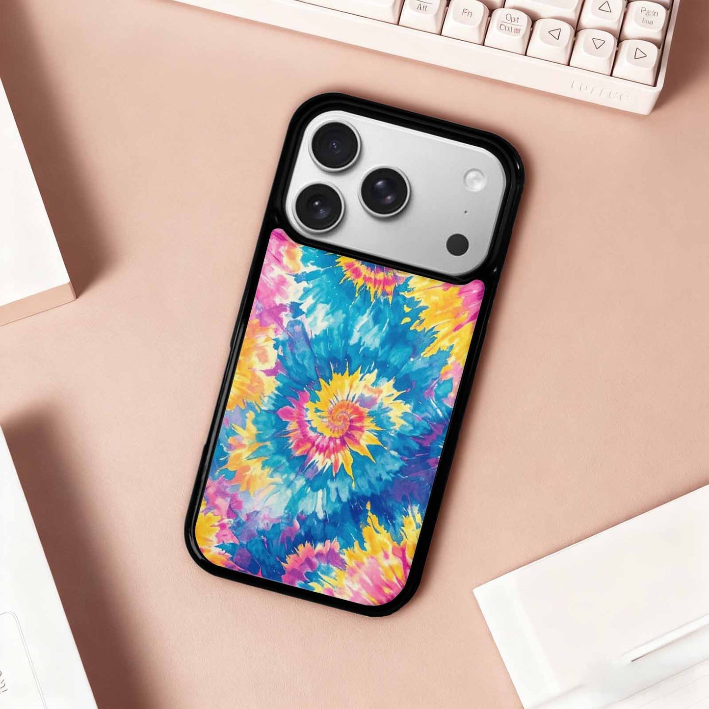 iPhone 17 Pro Case — Small Tie Dye Swirl Pattern Tie, Customized Protective Case
