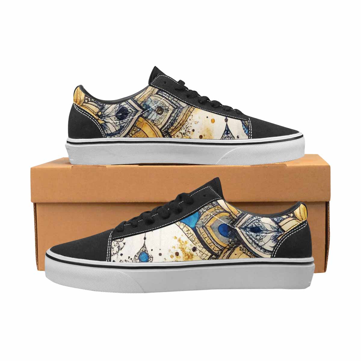 WOMEN'S Mandala Medallion Lace-Up Canvas Grunge Custom Shoes