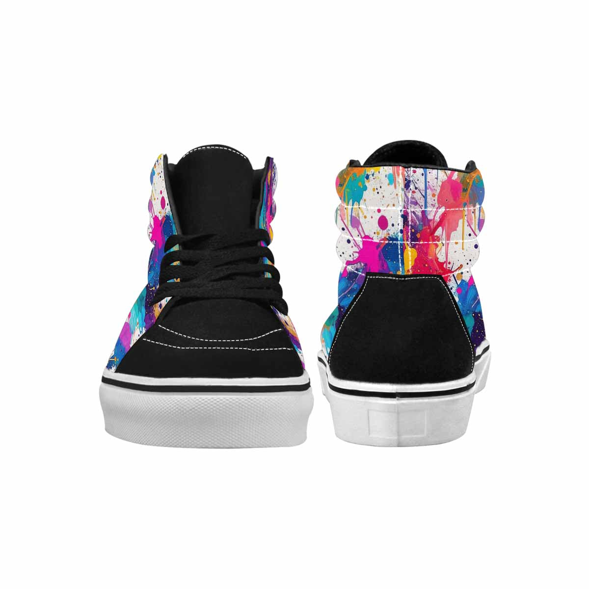MEN'S Paint Splatter High Top Canvas Wallpaper Art Shoes