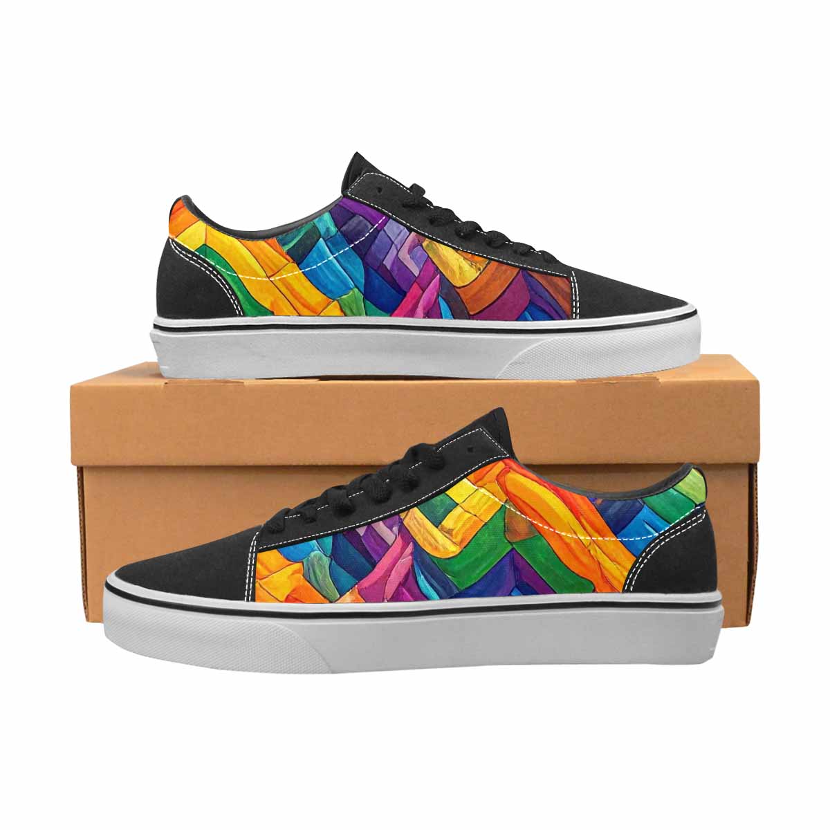 WOMEN'S Transgender Flag Color Canvas Lace-Up Dark Academia Sneakers