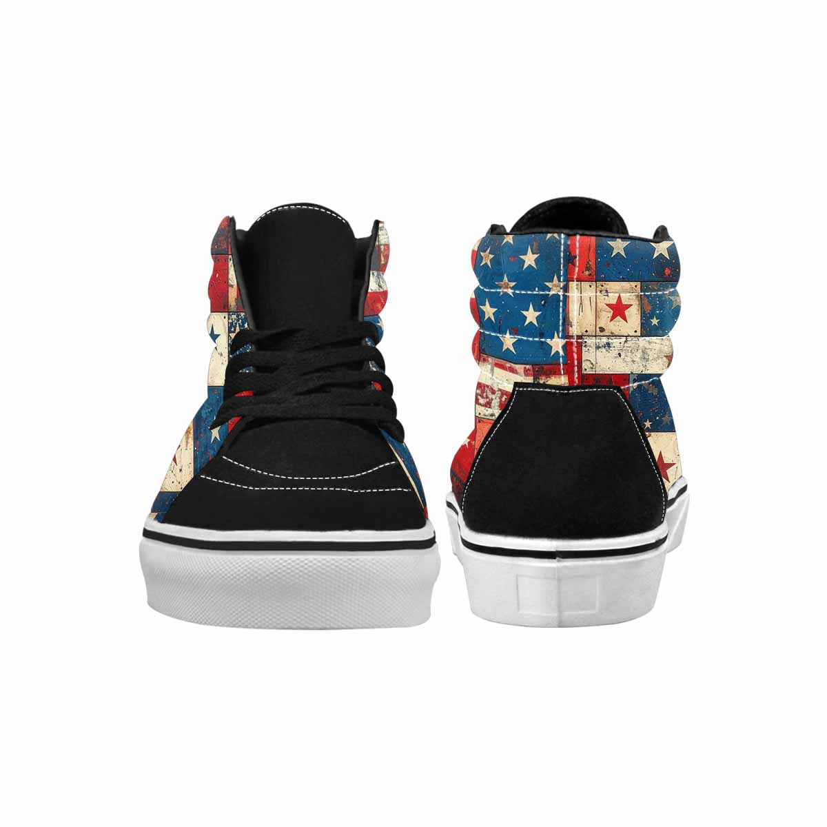 WOMEN'S American Flag Stars High Top Canvas Cottagecore Custom Shoes
