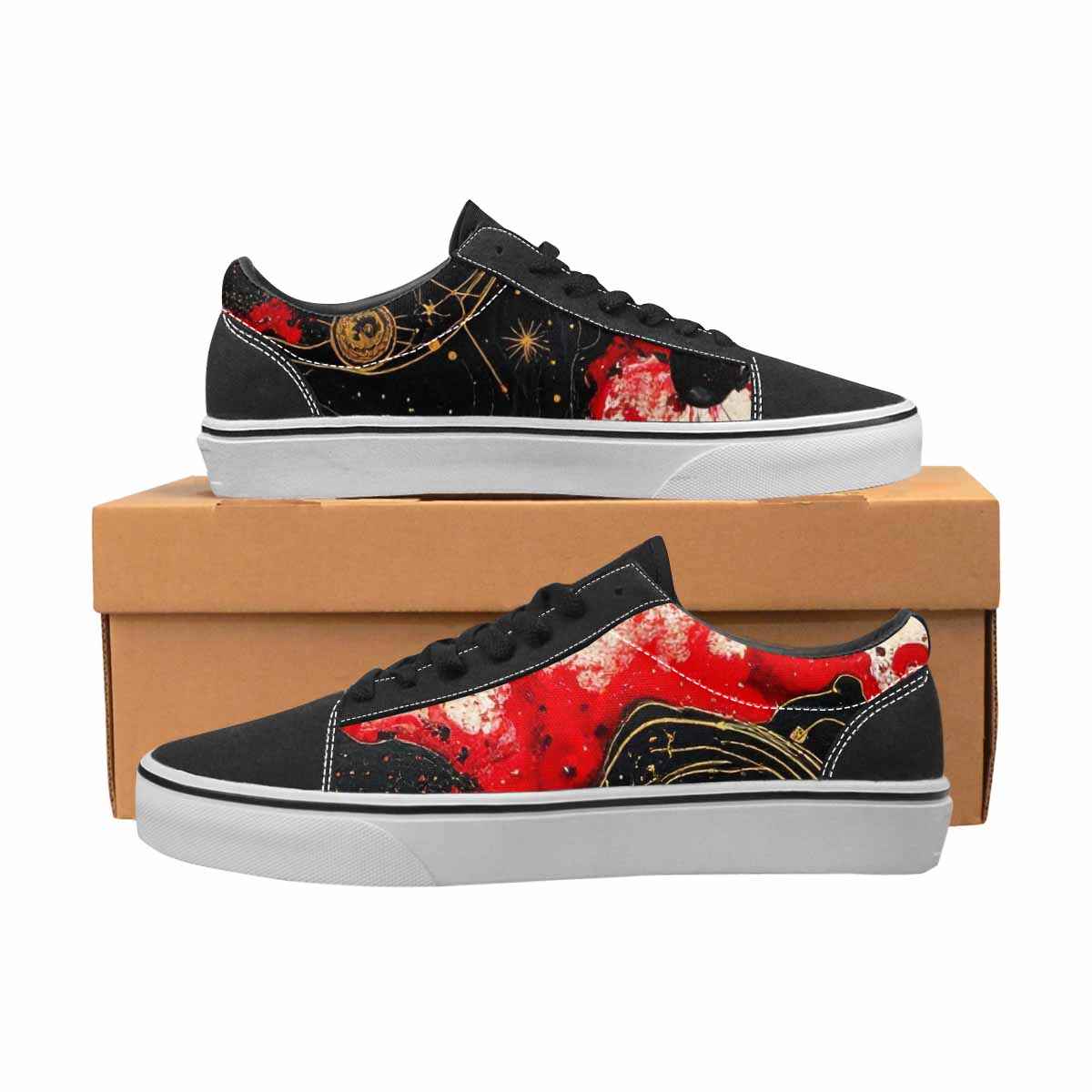 WOMEN'S Zodiac Constellation Lace-Up Canvas Neon Fantasy Custom Shoes