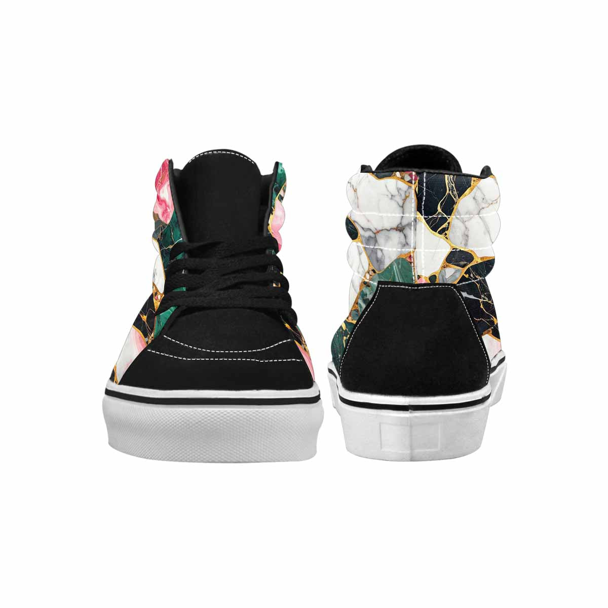 WOMEN'S Marble Stone Texture High Top Canvas Dark Academia Custom Shoes