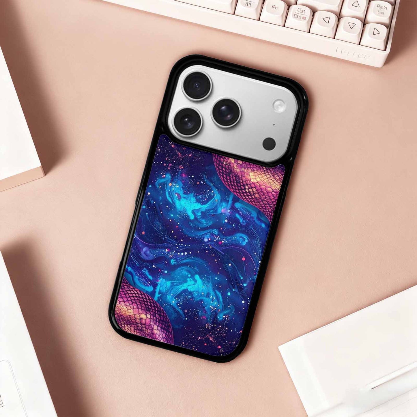 iPhone 17 Pro Case — Snake Print Galaxy Seamless Pattern Animal, Custom Art Phone Cover