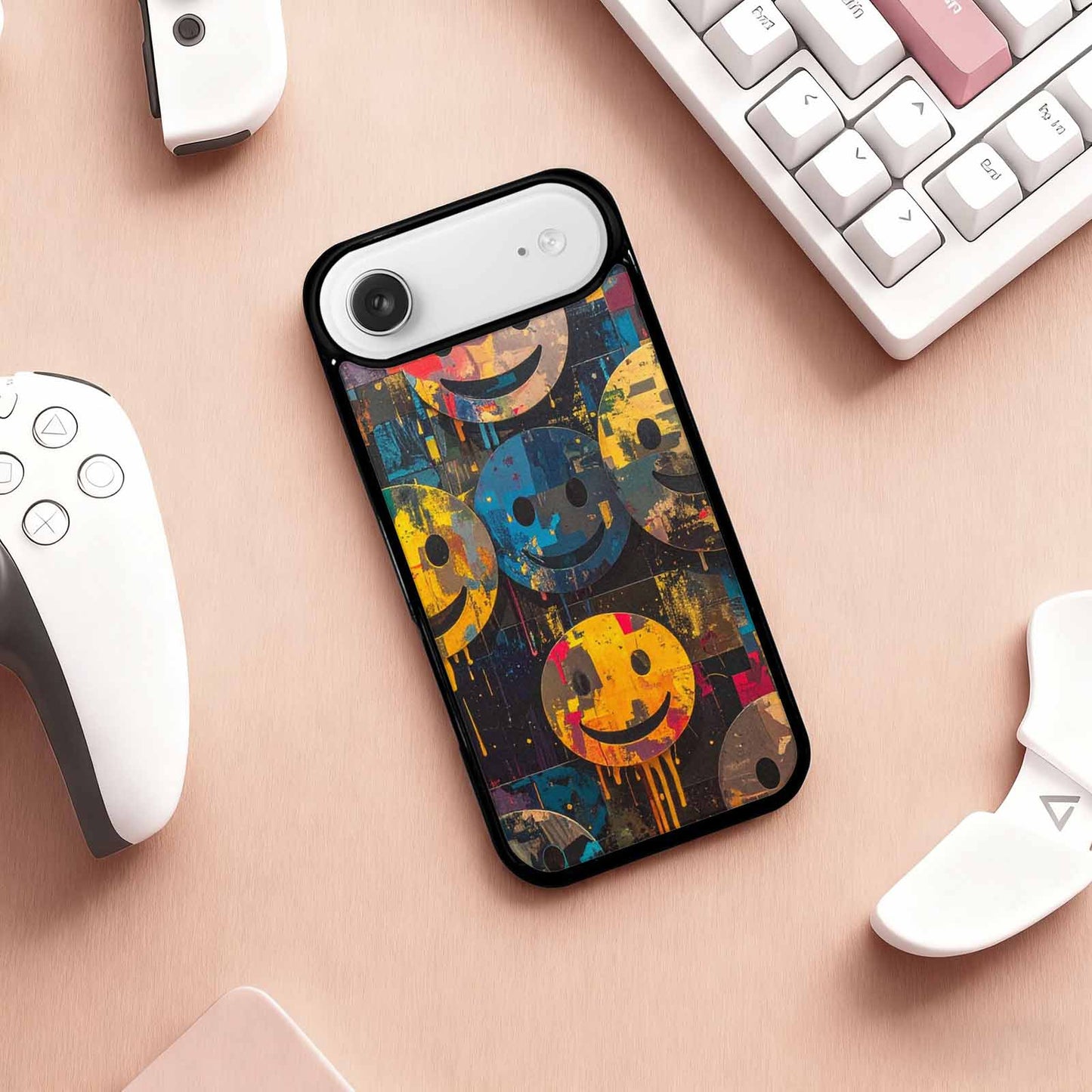 iPhone 17 Air Case — Smiley Faces Camosmiley Faces Wt0 Camo, Custom Print Case Cover