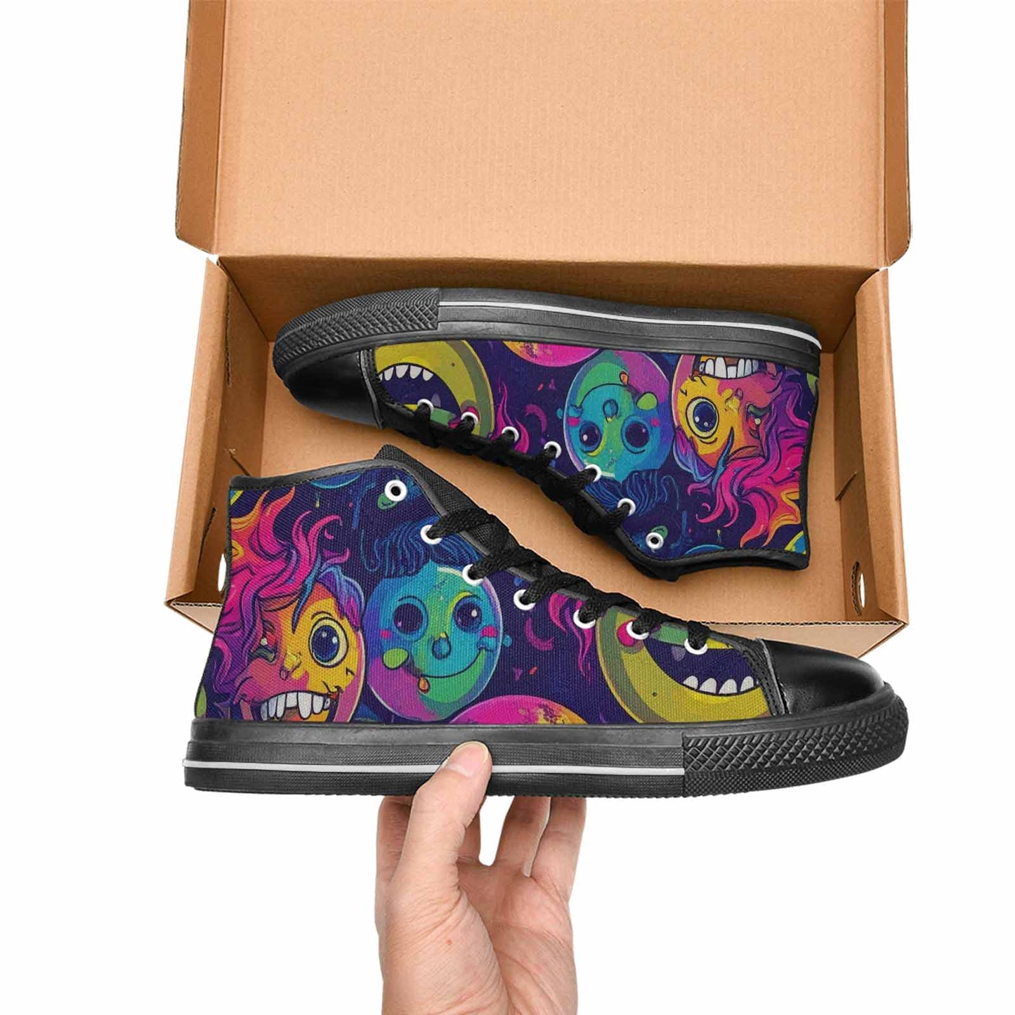 WOMEN'S Funny Looking Cartoon High Top Canvas Y2K Custom Sneakers