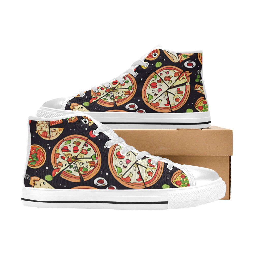 WOMEN'S Planet Chill Pizza High Top Canvas Vibrant Chaos Sneakers