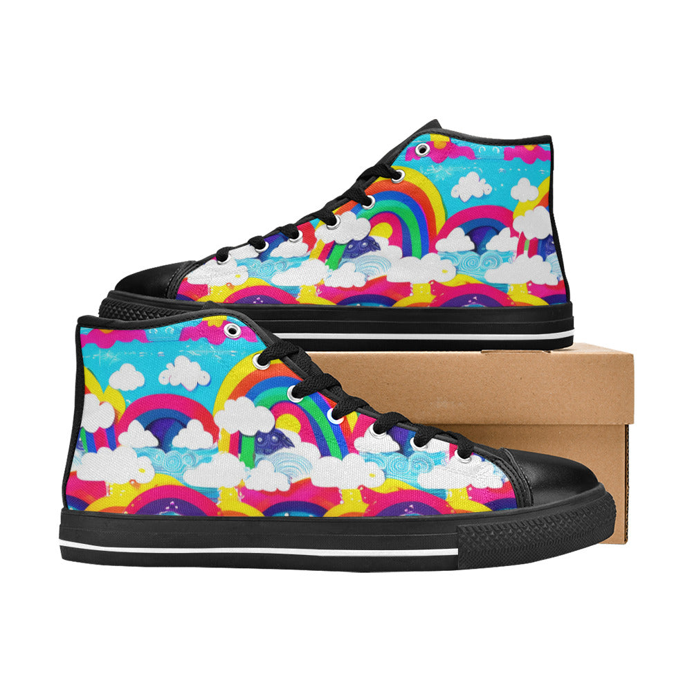 MEN'S Clouds Unicorns Art Men’S High Top Canvas Grunge Custom Sneakers