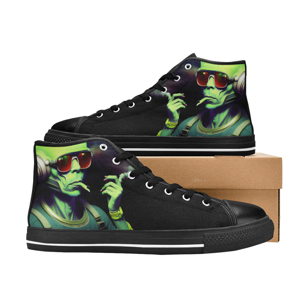 WOMEN'S Cc Hipster Alien Space High Top Canvas Grunge Shoes