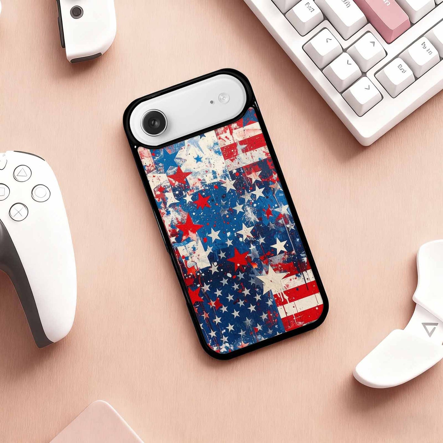 iPhone 17 Air Case — Patriotic Stars And Stripes American Galaxy, Personalized Phone Case