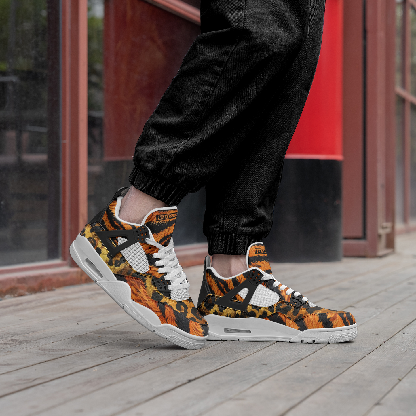 Animal Print Unisex Non Slip Lace Up Breathable Fashion Sneakers