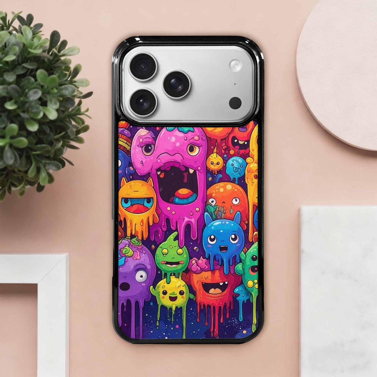 iPhone 17 Pro Max Case — Melting Cartoon Character Pattern Cartoon Cute, Personalized Phone Case