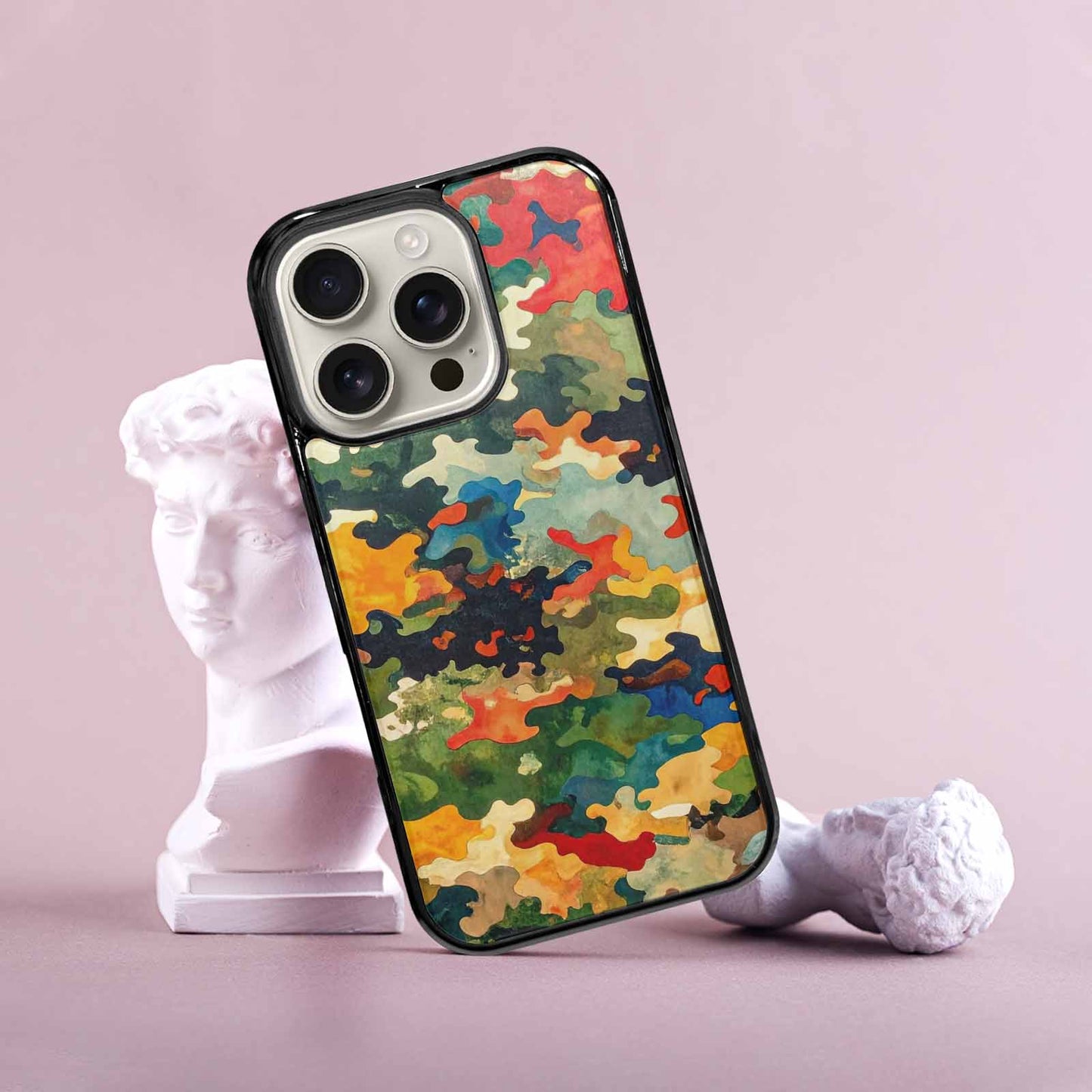 iPhone 16 Pro Case — Camo Patches Full Color Vibrant Camo, Custom Phone Case