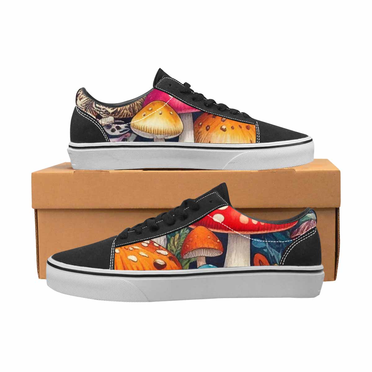 WOMEN'S Mushrooms Lace-Up Canvas Vivid Sneakers