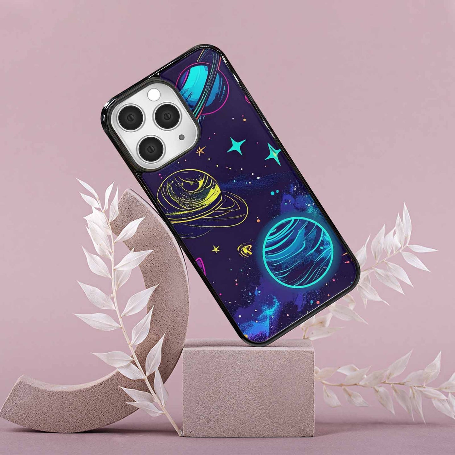 iPhone 15 Pro Max Case — Space Galaxy Astronaut Pattern Planets Stars, Custom Phone Case