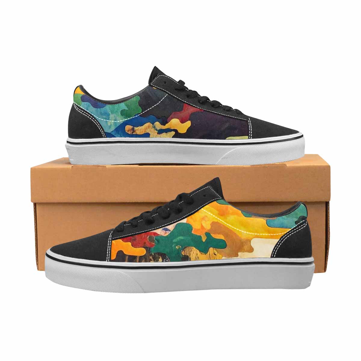 WOMEN'S Camo Patches Lace-Up Canvas Kaleidoscope Custom Sneakers
