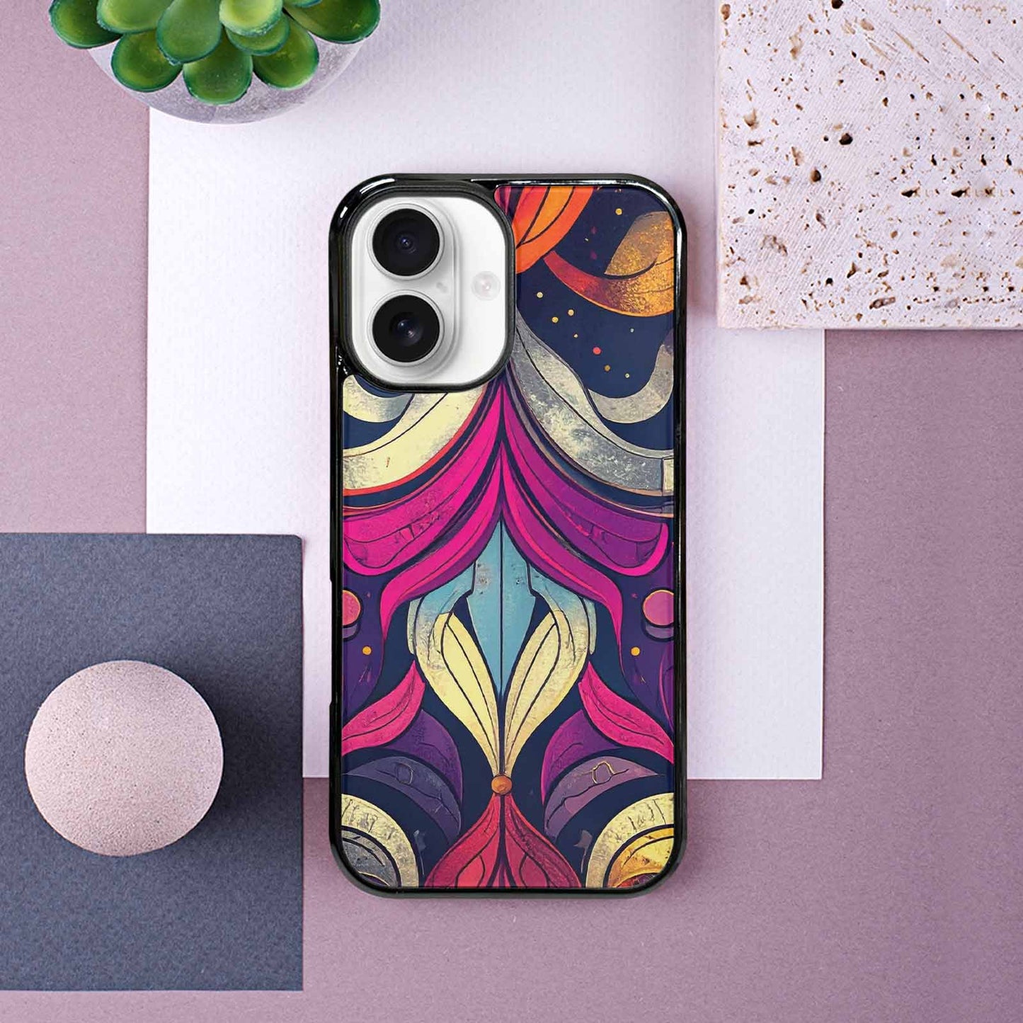 iPhone 16 Case — 1970s Disco Cartoon Art Pattern, Custom Print Case Cover