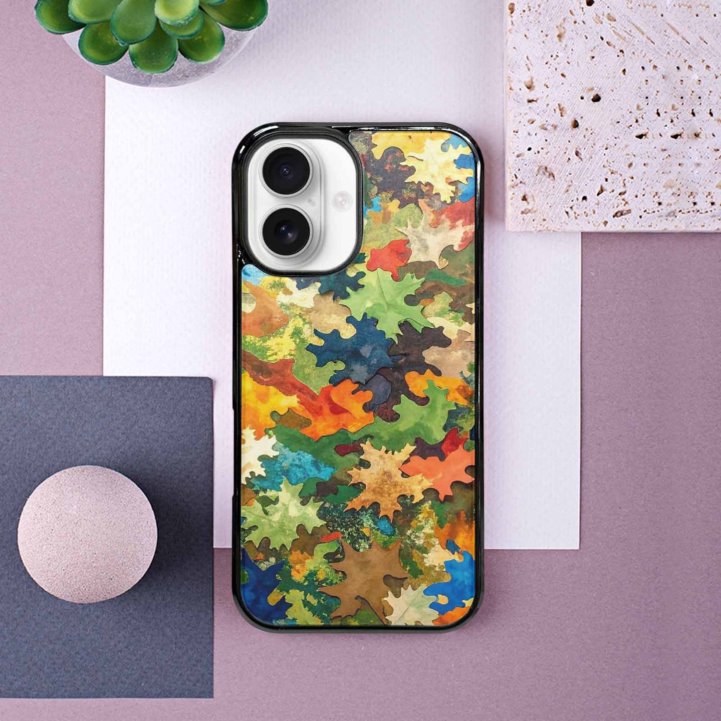 iPhone 16 Case — Camo Patches Full Color Vibrant Camo, Custom Print Case Cover