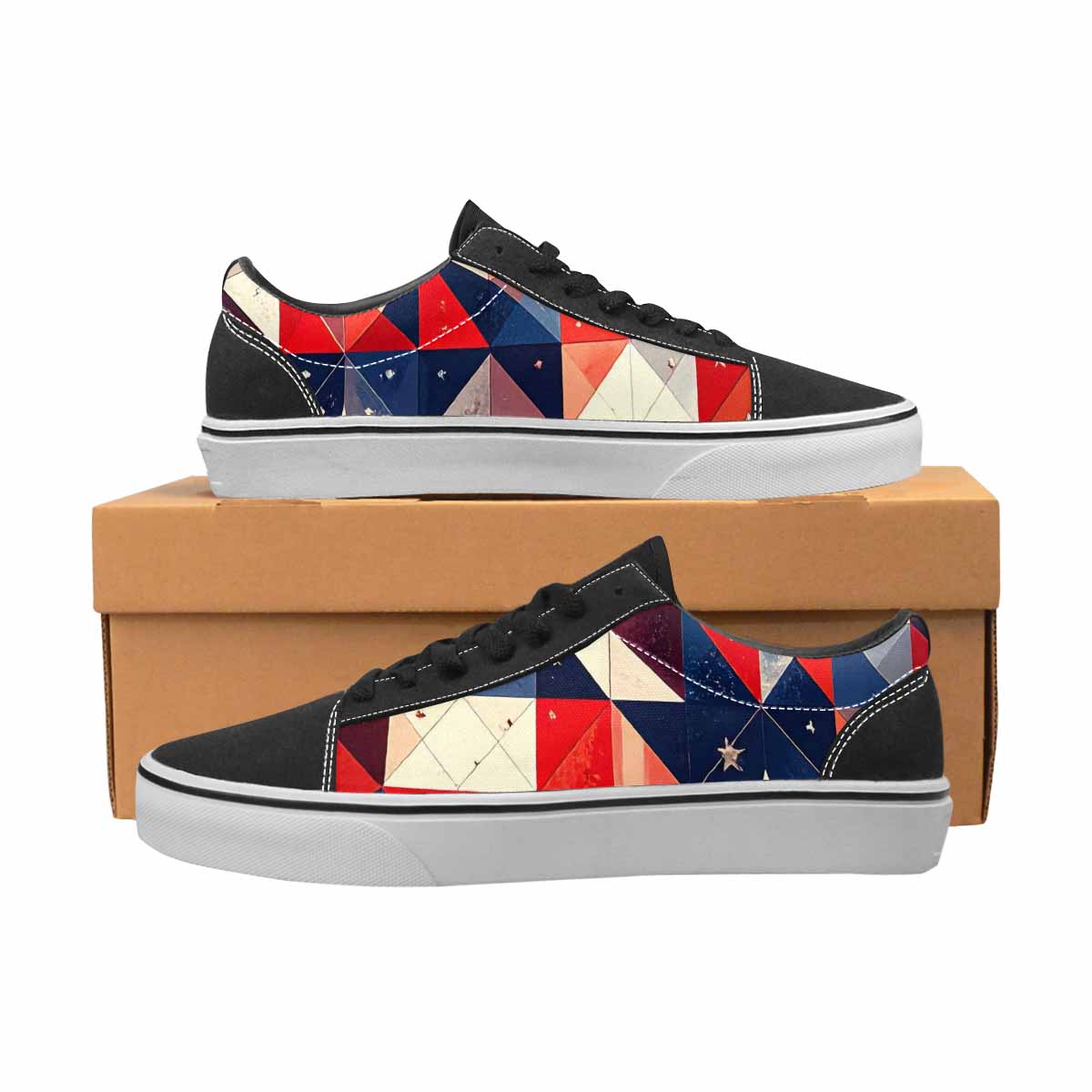 WOMEN'S American Flag Stars Canvas Lace-Up Dreamcore Custom Shoes
