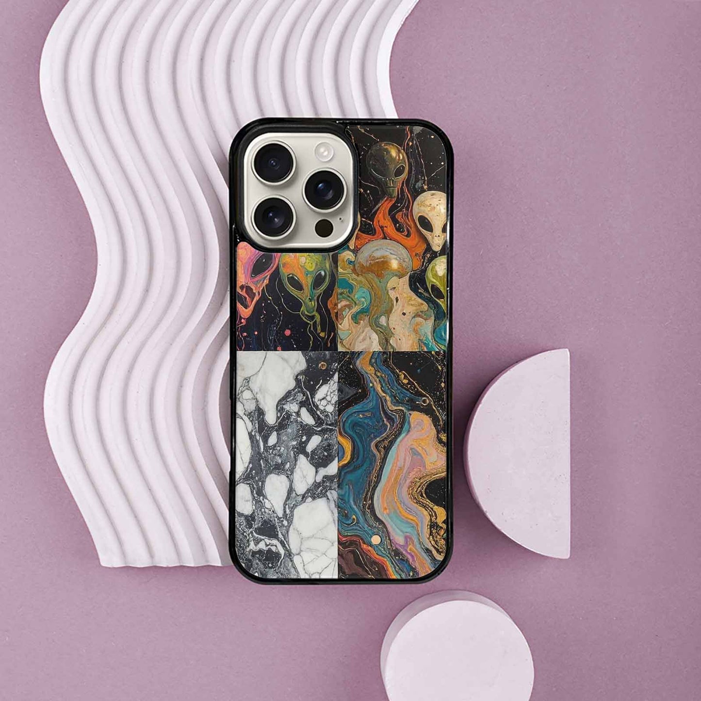 iPhone 16 Pro Max Case — Aliens Marblealiens Pattern Onb, Custom Phone Case