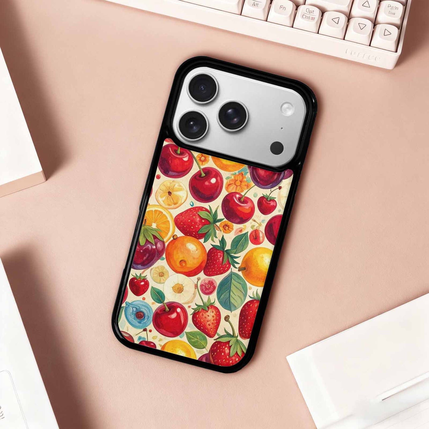 iPhone 17 Pro Case — Small Cherry And Fruit Print Original, Customized Protective Case