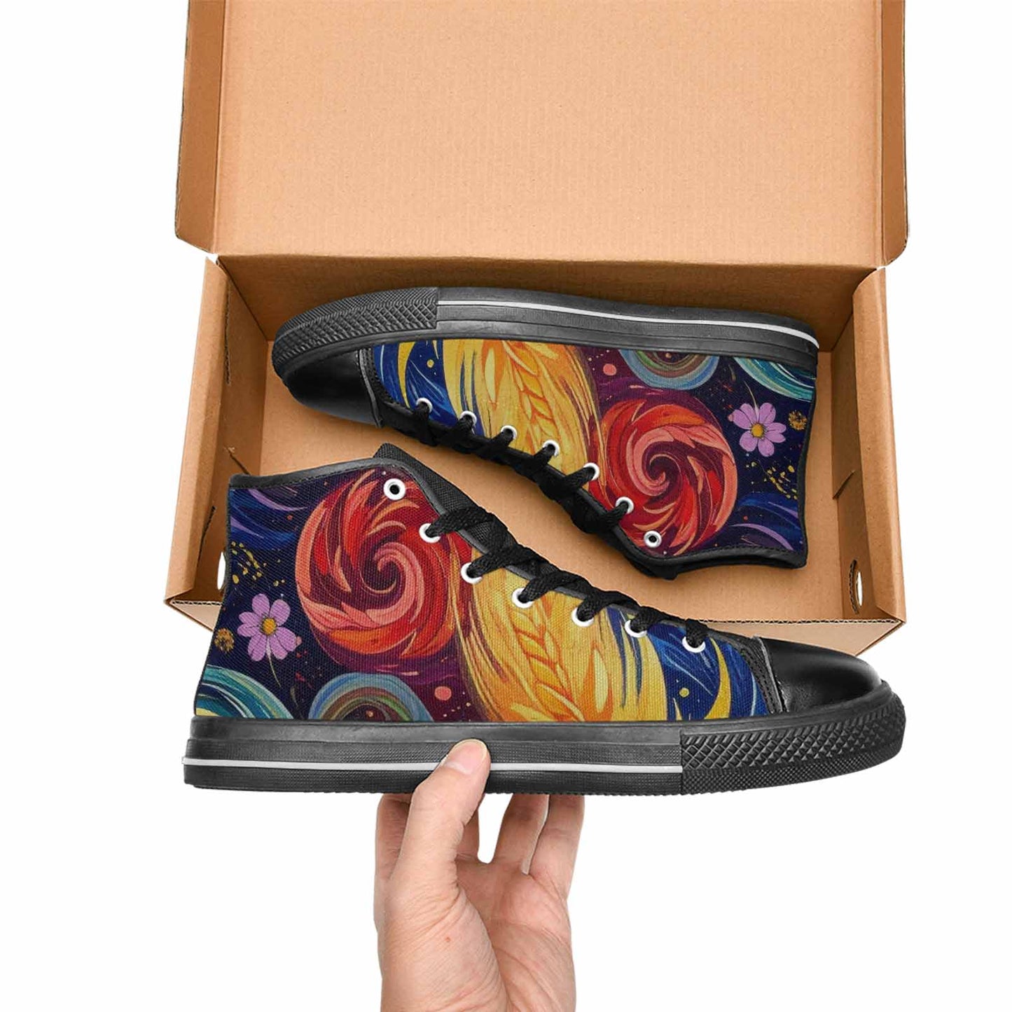 MEN'S Blend All Versions High Top Canvas Wallpaper Art Shoes