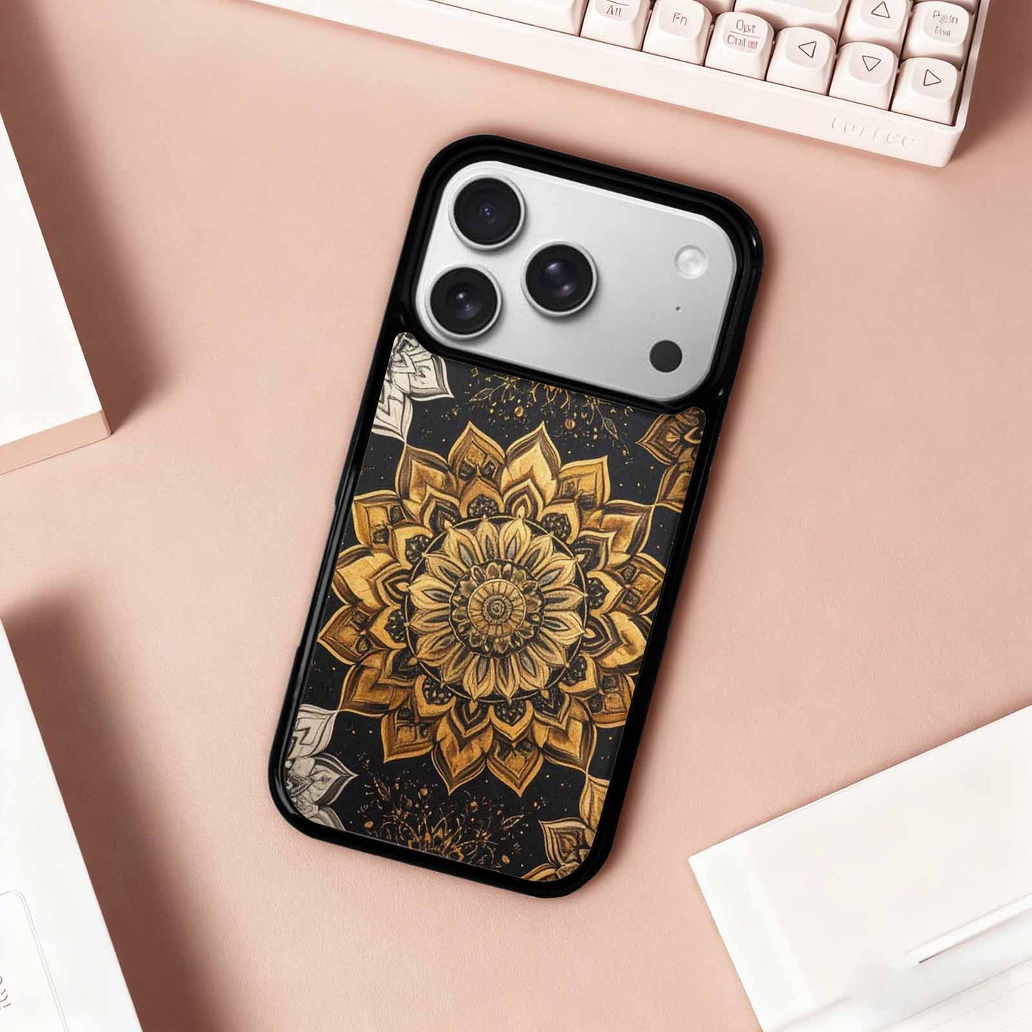 iPhone 17 Pro Case — Small Mandala Pattern Randomly Varying Floral, Unique Phone Case Design