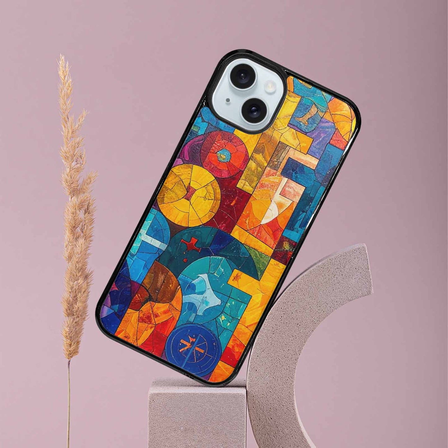 iPhone 15 Plus Case — Faith Cross And Faith Icons Pattern, Custom Printed Phone Case