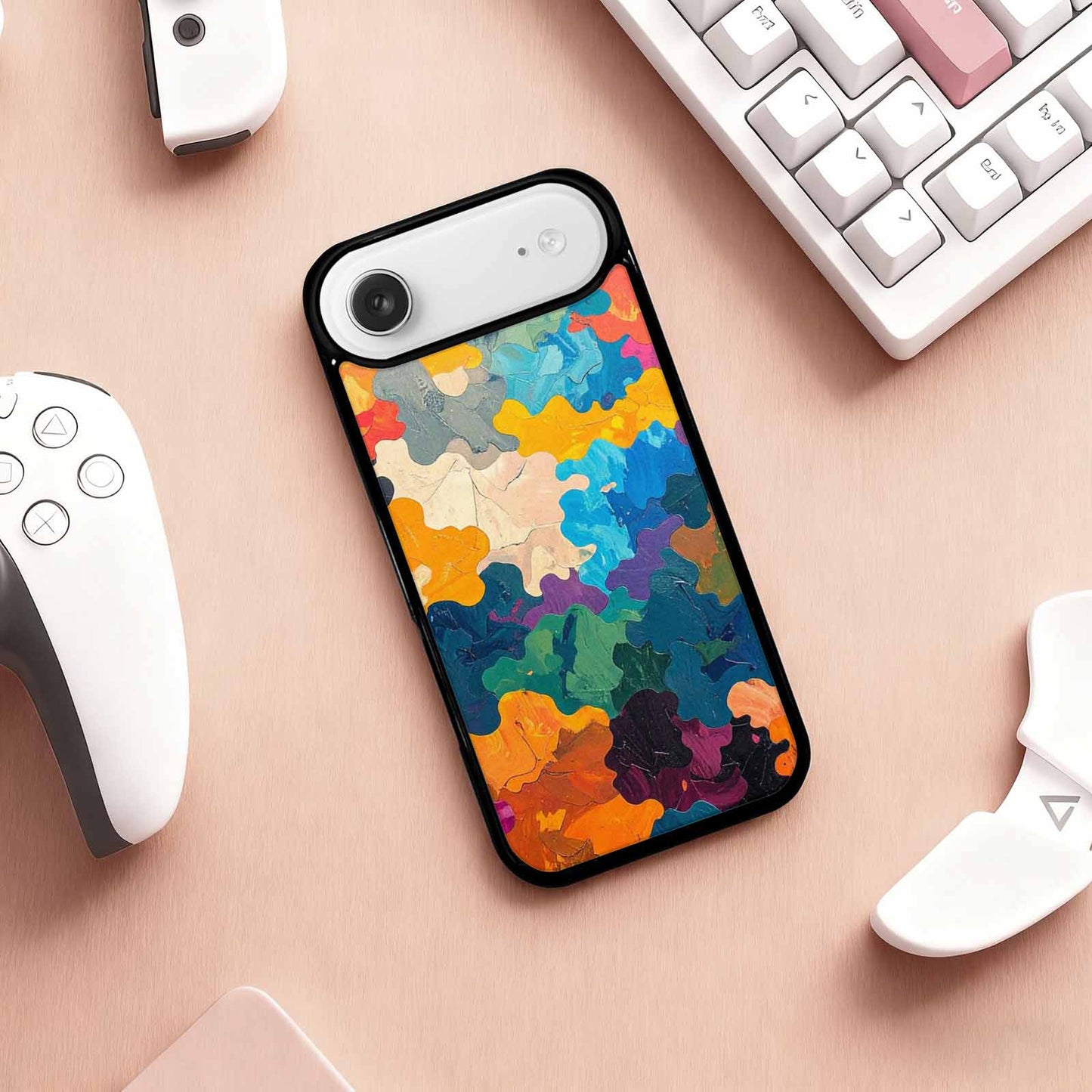 iPhone 17 Air Case — Camo Patches Full Color Vibrant Camo, Personalized Phone Case