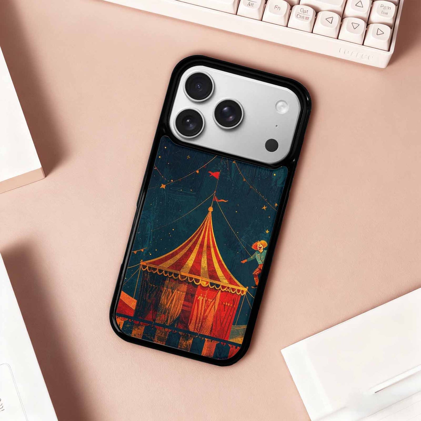 iPhone 17 Pro Case — Vintage Circus Art Pattern Retro Vintage, Unique Phone Case Design