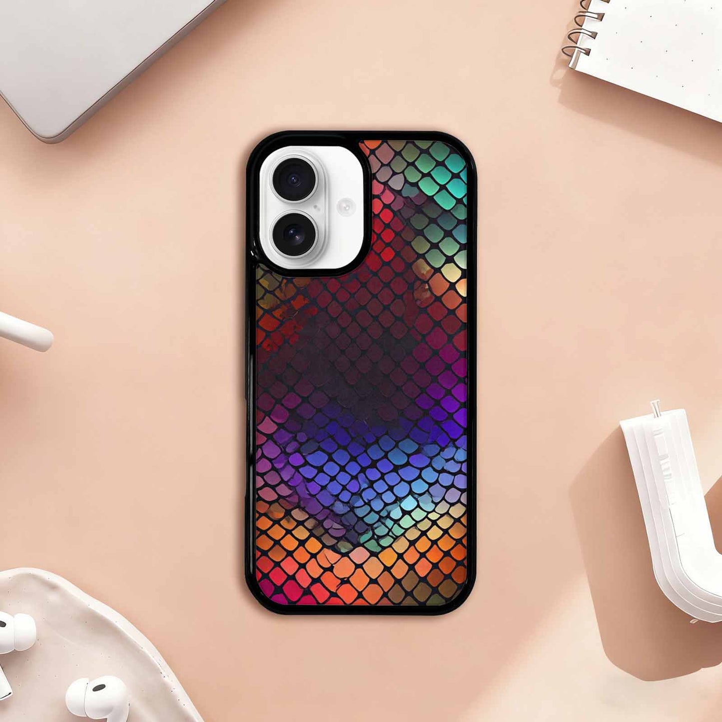 iPhone 17 Case — Snake Print Dark Seamless Animal Print, Custom Designed Case Cover