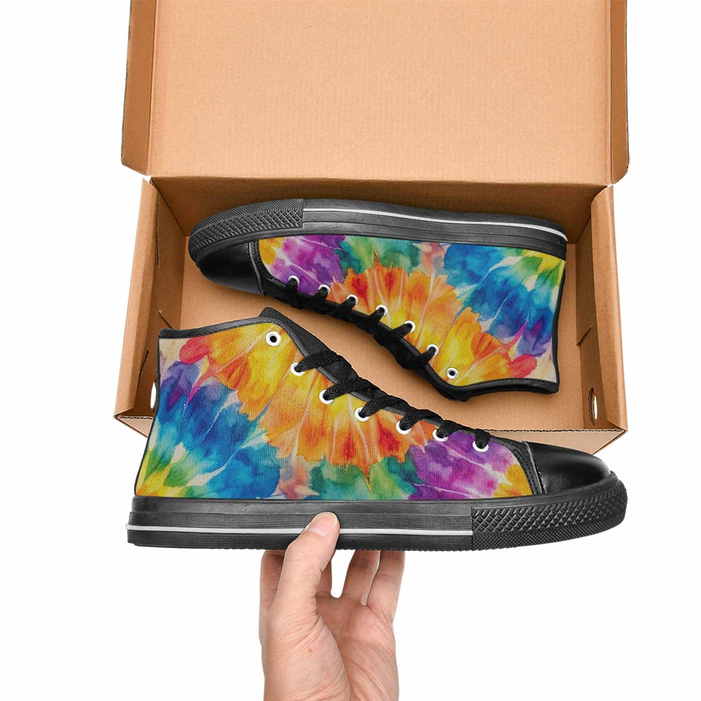 MEN'S Tie Dye Swirl High Top Canvas Dark Academia Shoes