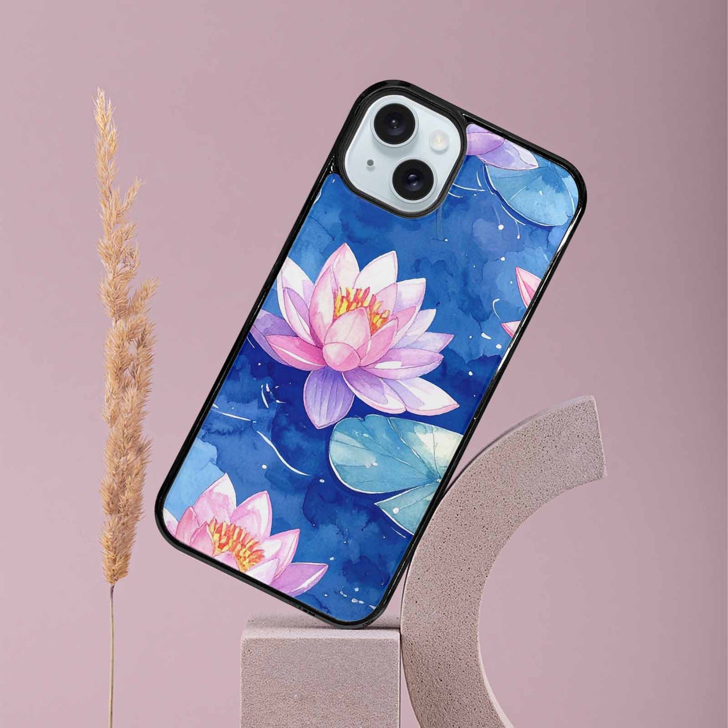 iPhone 15 Plus Case — Monet Water Lilies Painting Pattern, Custom Designed Case Cover