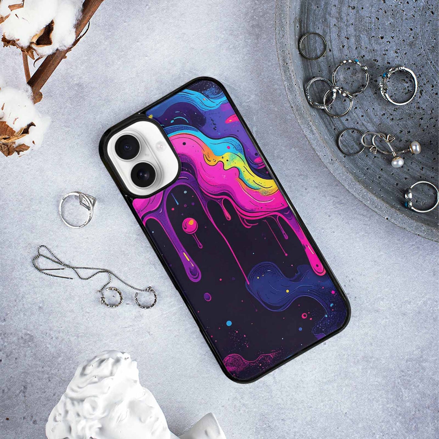iPhone 16 Plus Case — Rick And Morty Style Art Dripping, Unique Phone Case Design