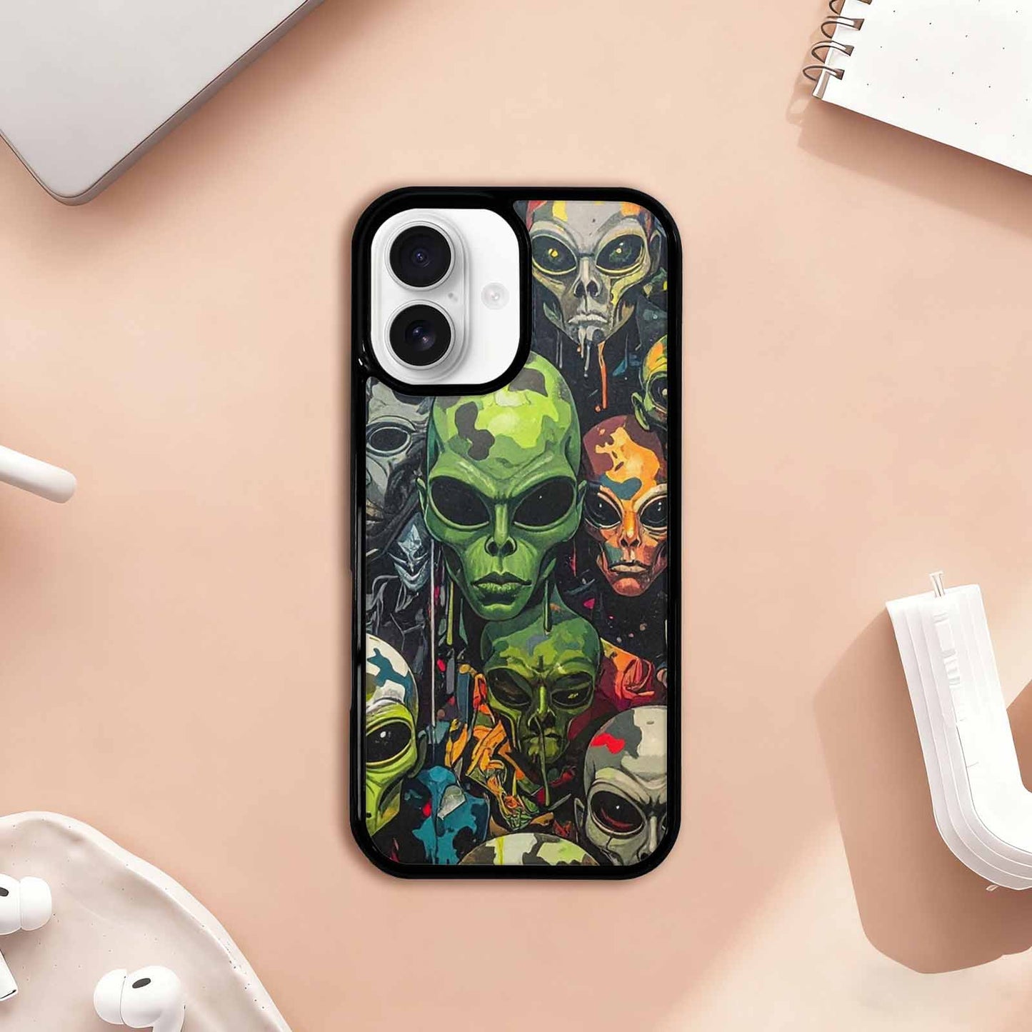 iPhone 17 Case — Aliens Camo Aliens Alien Scifi, Custom Art Phone Cover