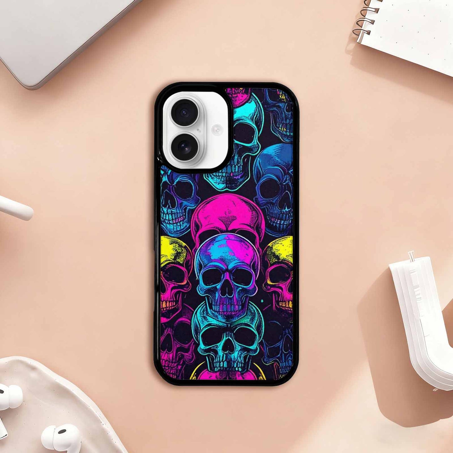 iPhone 17 Case — Skull Dark Art Gothic Print Gothic, Custom Made Phone Cover