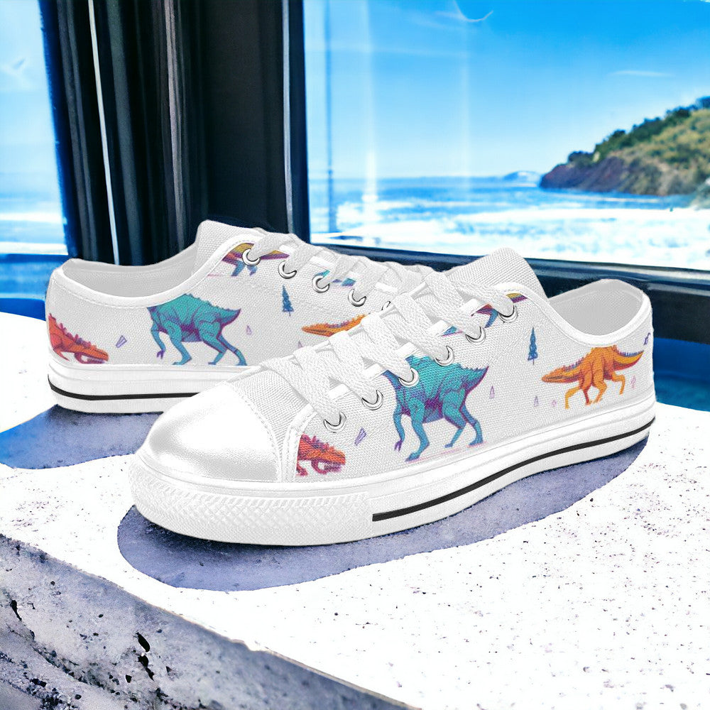 Sneakers Dinosaur Canvas Shoes Dino Print Art Women – Freaky Shoes®