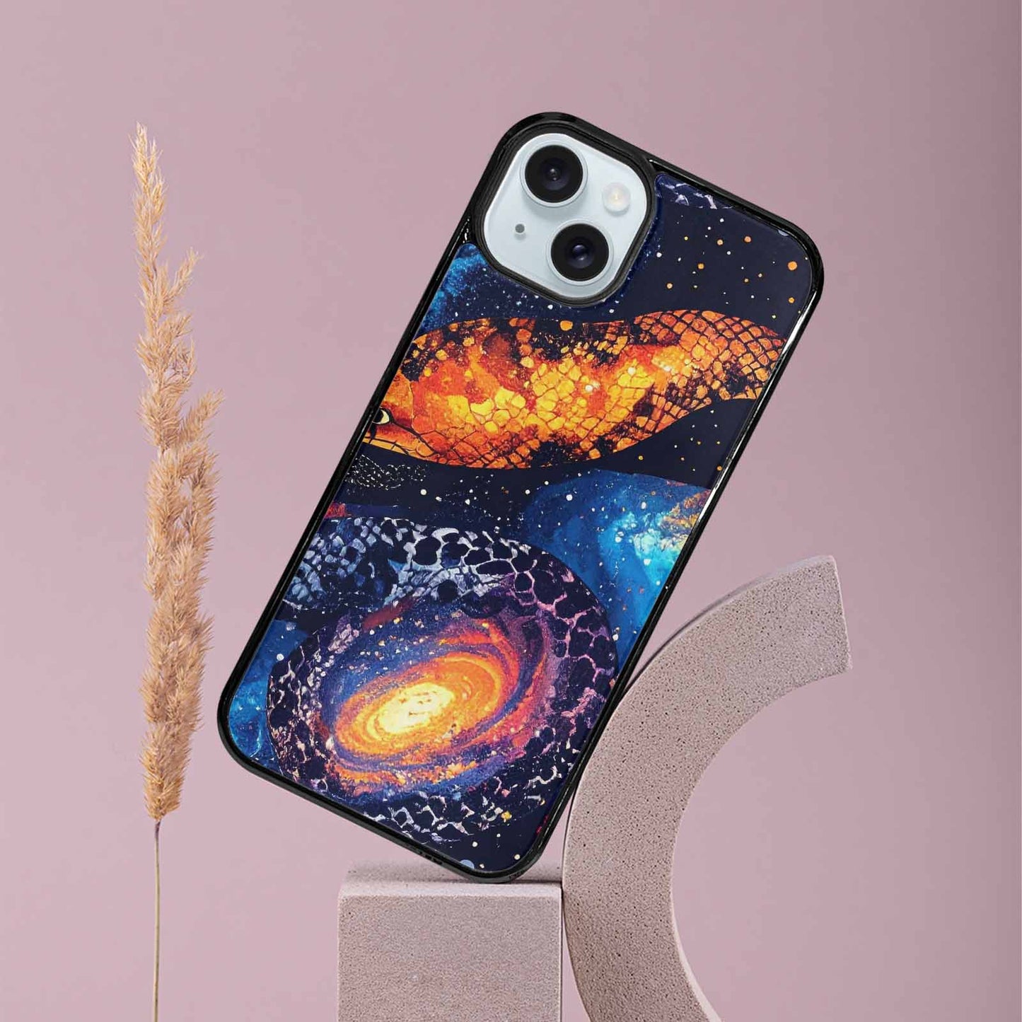 iPhone 15 Plus Case — Galaxy Snake Print Custom, Custom Made Phone Cover
