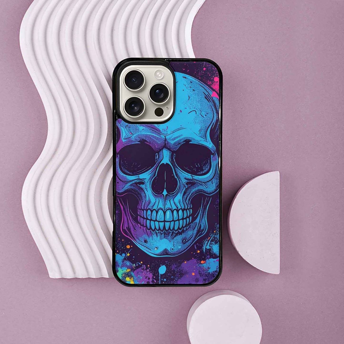 iPhone 16 Pro Max Case — Skulls Splatter Comic, Customized Protective Case