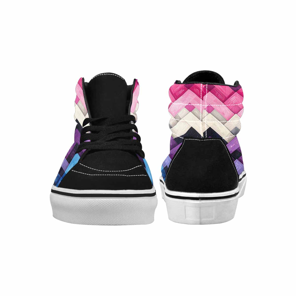 WOMEN'S Genderfluid Flag Color High Top Canvas Neon Fantasy Sneakers