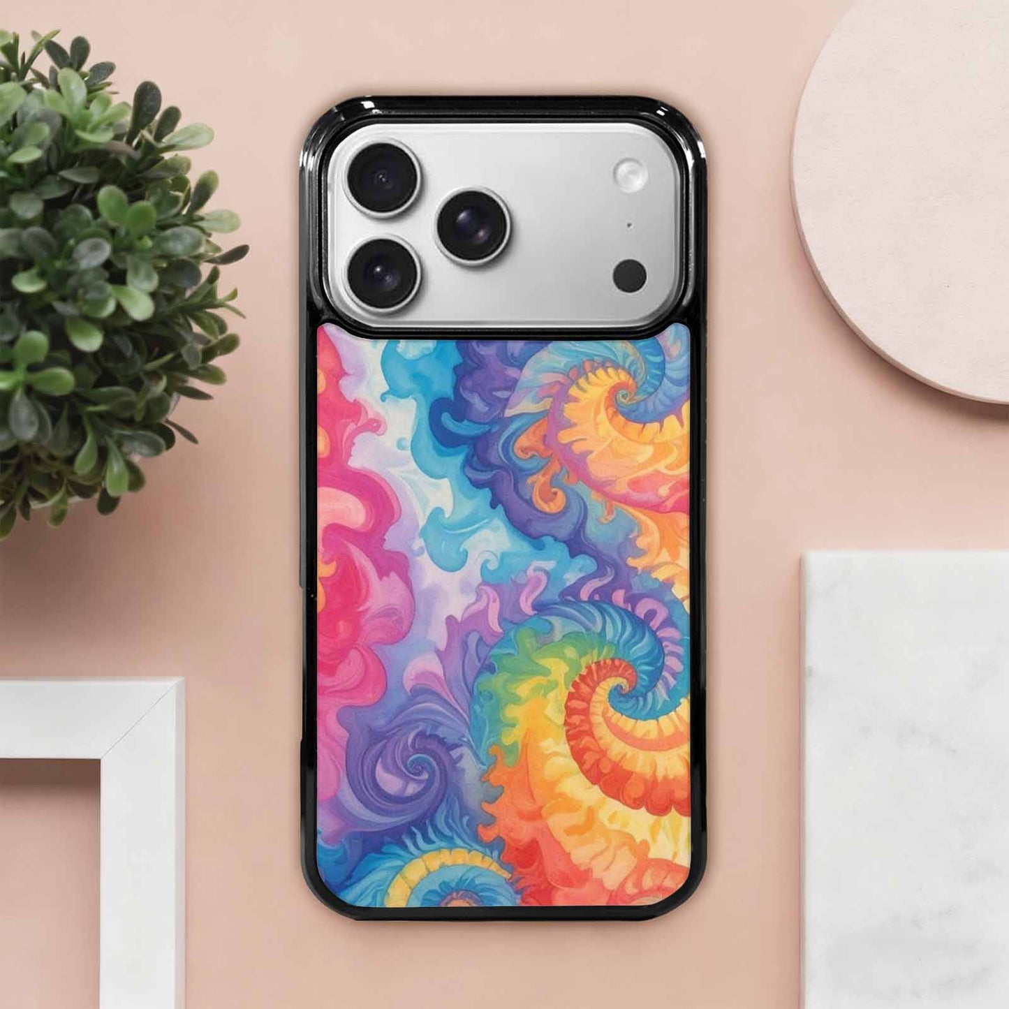iPhone 17 Pro Max Case — Tie Dye Swirls Tie Dye Tie, Custom Designed Case Cover