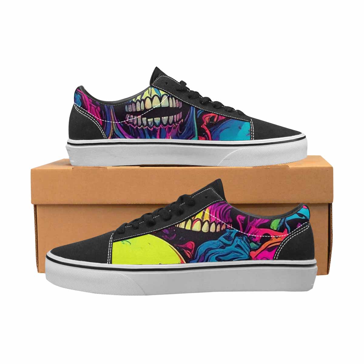 WOMEN'S 1000s Skulls Digital Camo Lace-Up Canvas Dreamcore Custom Shoes