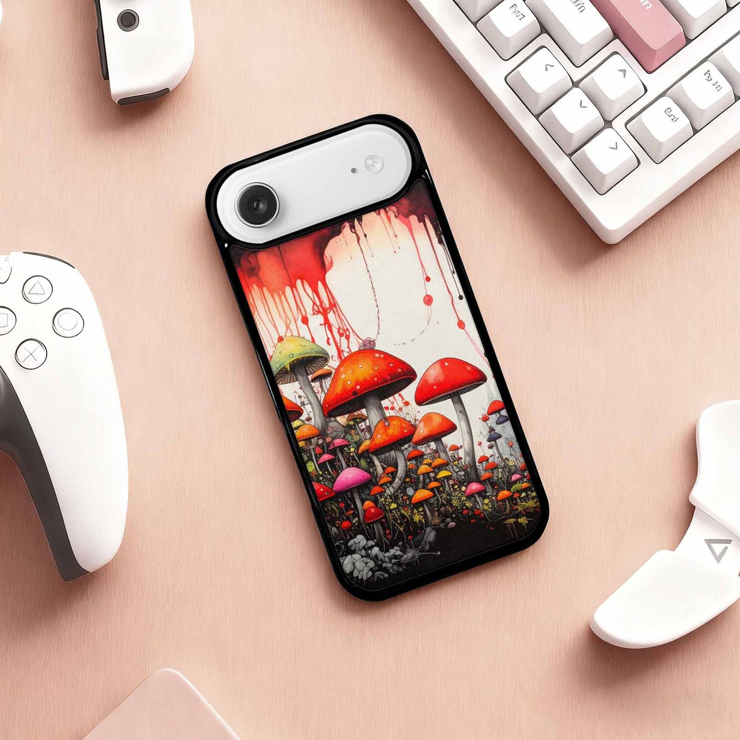 iPhone 17 Air Case — Black Red Ink Rainbow Drip Original, Custom Art Phone Cover