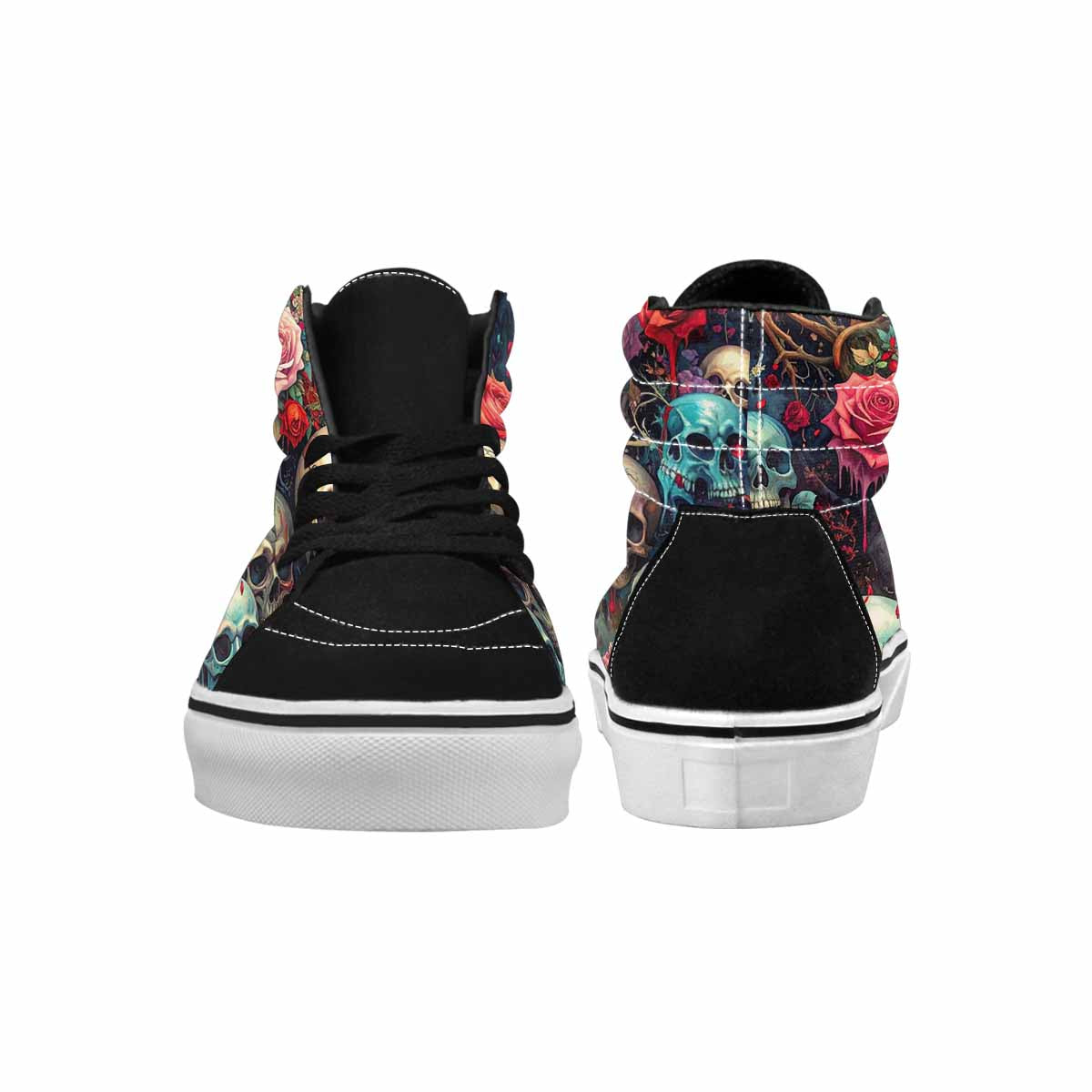 MEN'S Skulls Roses Melting Skulls High Top Canvas Dreamlike Shoes