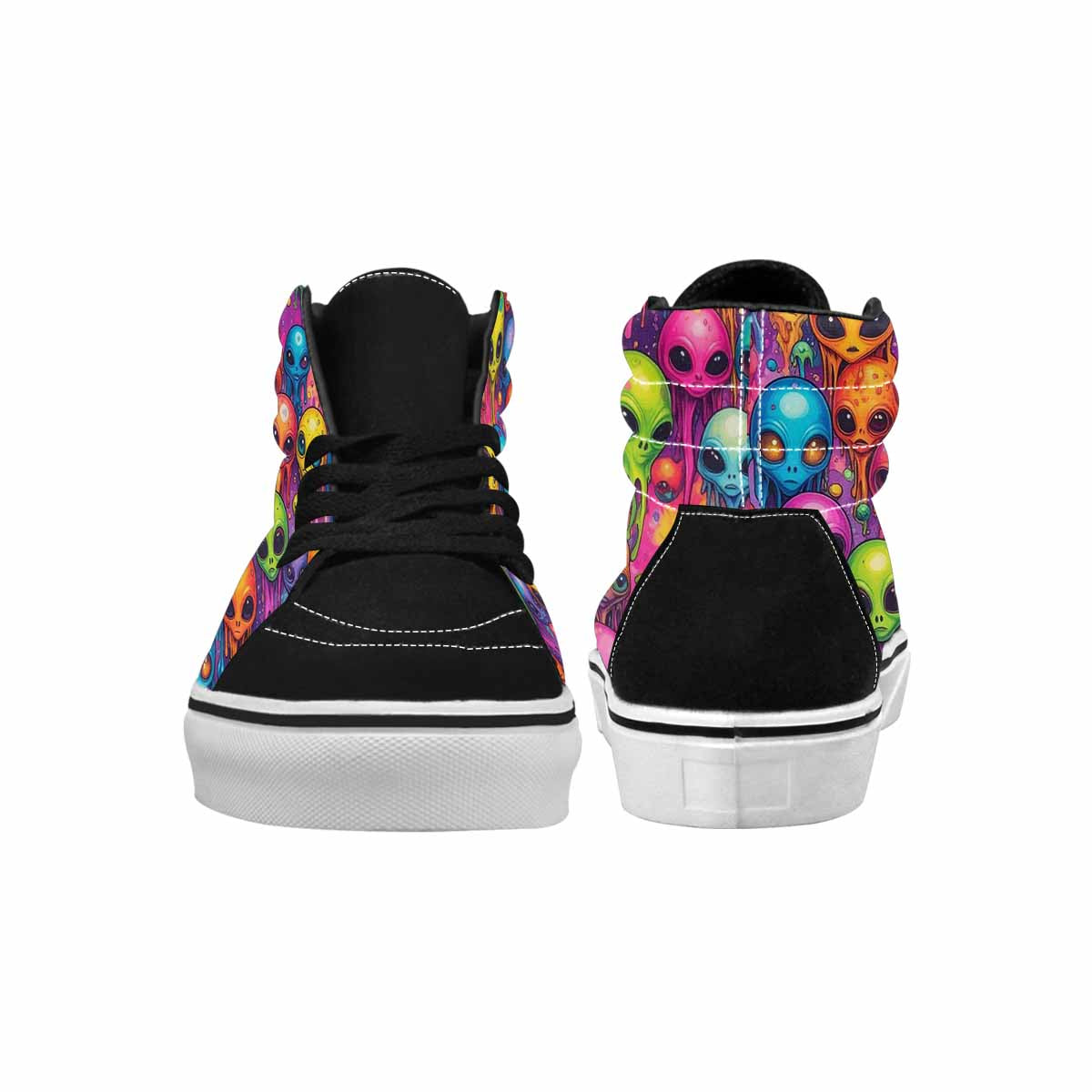 MEN'S Melting Aliens High Top Canvas Vibrant Chaos Sneakers