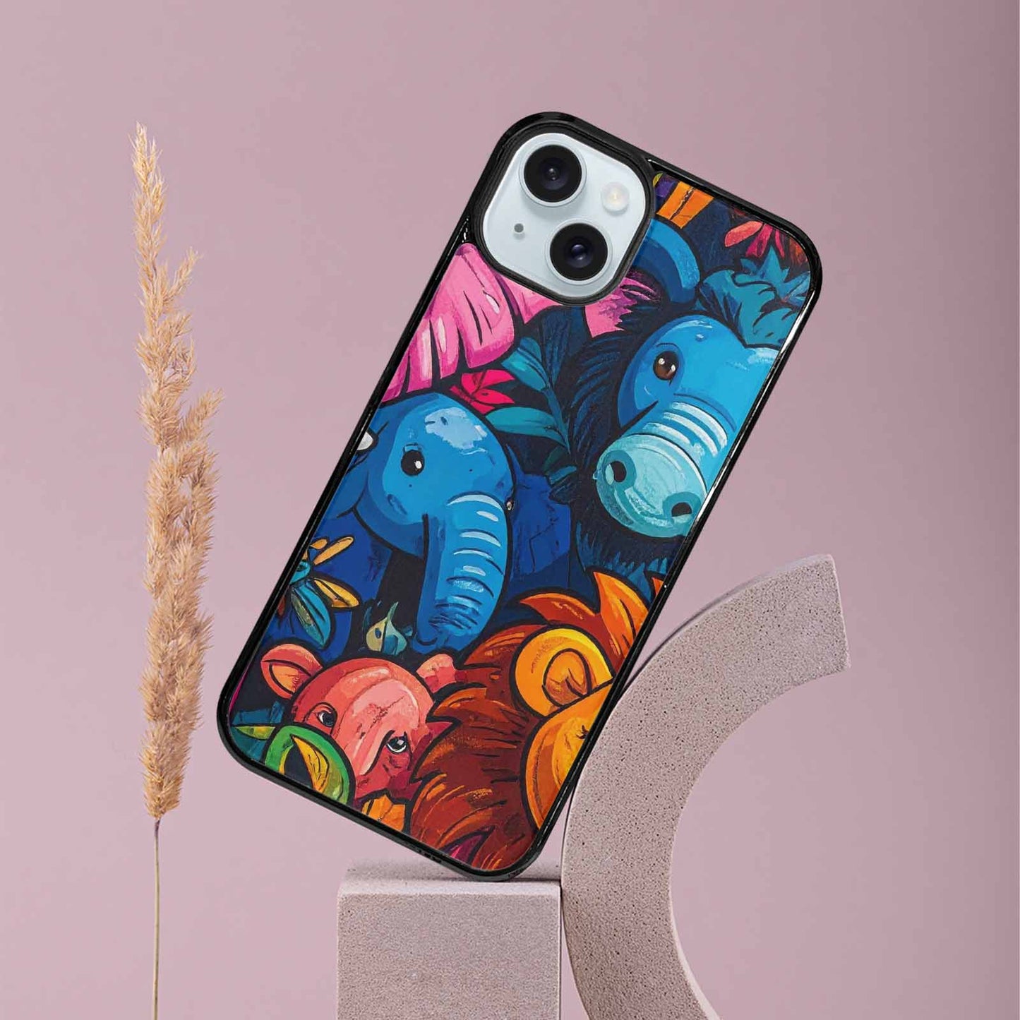 iPhone 15 Plus Case — Cartoon Animal Characters, Custom Phone Case