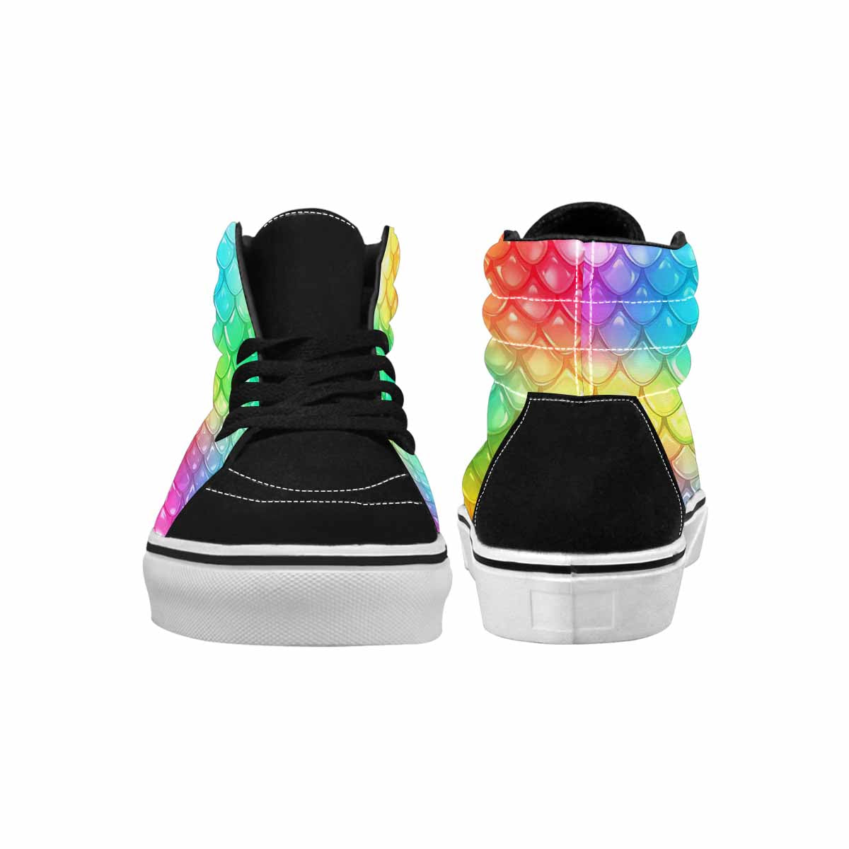 MEN'S Dark Snake Print High Top Canvas Wallpaper Art Shoes